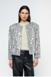 SILVER SEQUIN TWEED JACKET